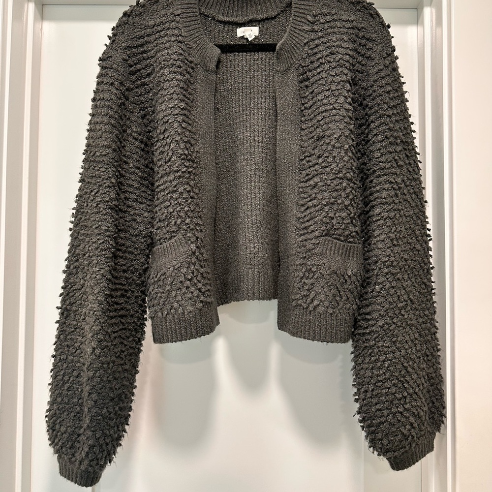 Aerie Charcoal Textured Women's Cardigan